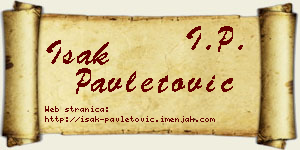 Isak Pavletović vizit kartica